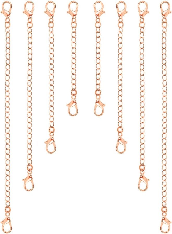 ST logo Rose Gold Plated Necklace, Bracelet, Anklet Extenders, 4 Sizes, Set of 8, for Jewelry Making - Image 1